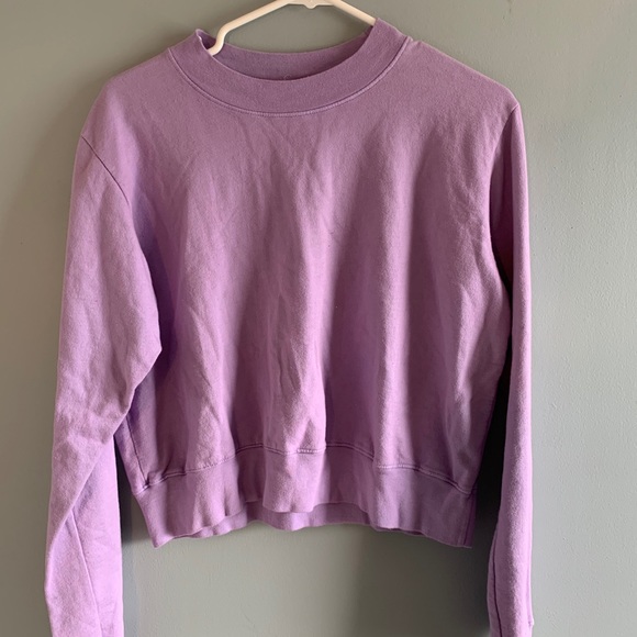 Lilac Purple Crop Sweatshirt - Picture 1 of 3